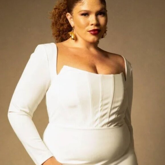 NWT Bridal By Eloquii Bustier Corset Bodice Dress Size 16 - Picture 2 of 3